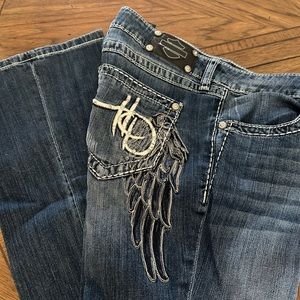 Women’s Harley Davidson boot cut jeans. Size 8